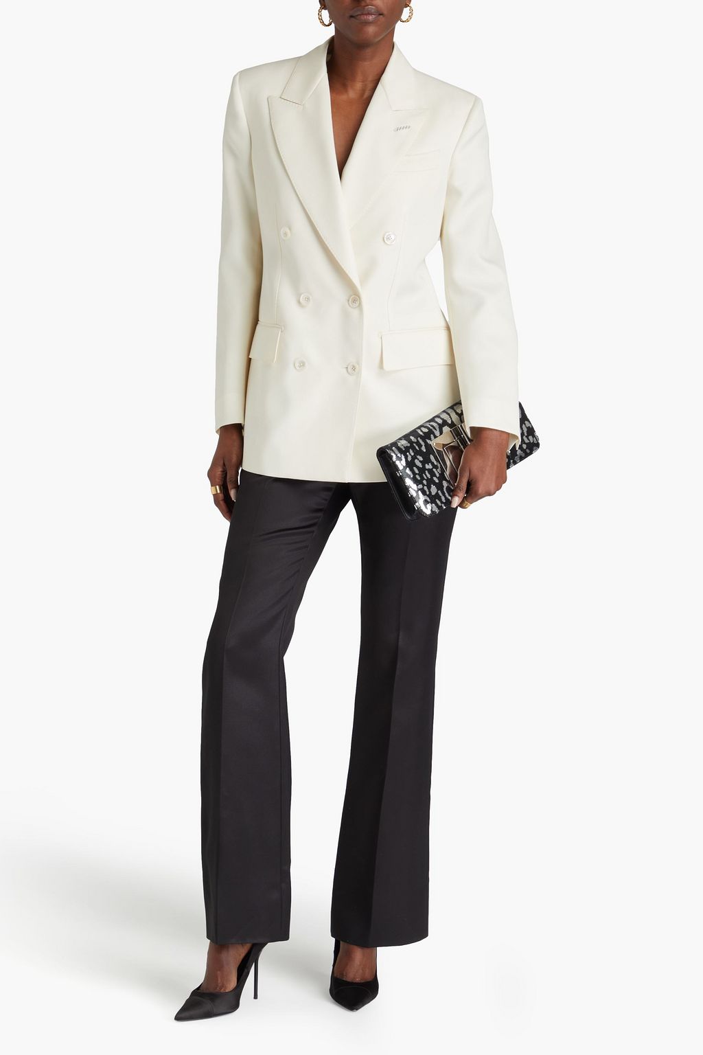 TOM FORD Double-breasted wool and silk-blend mikado blazer