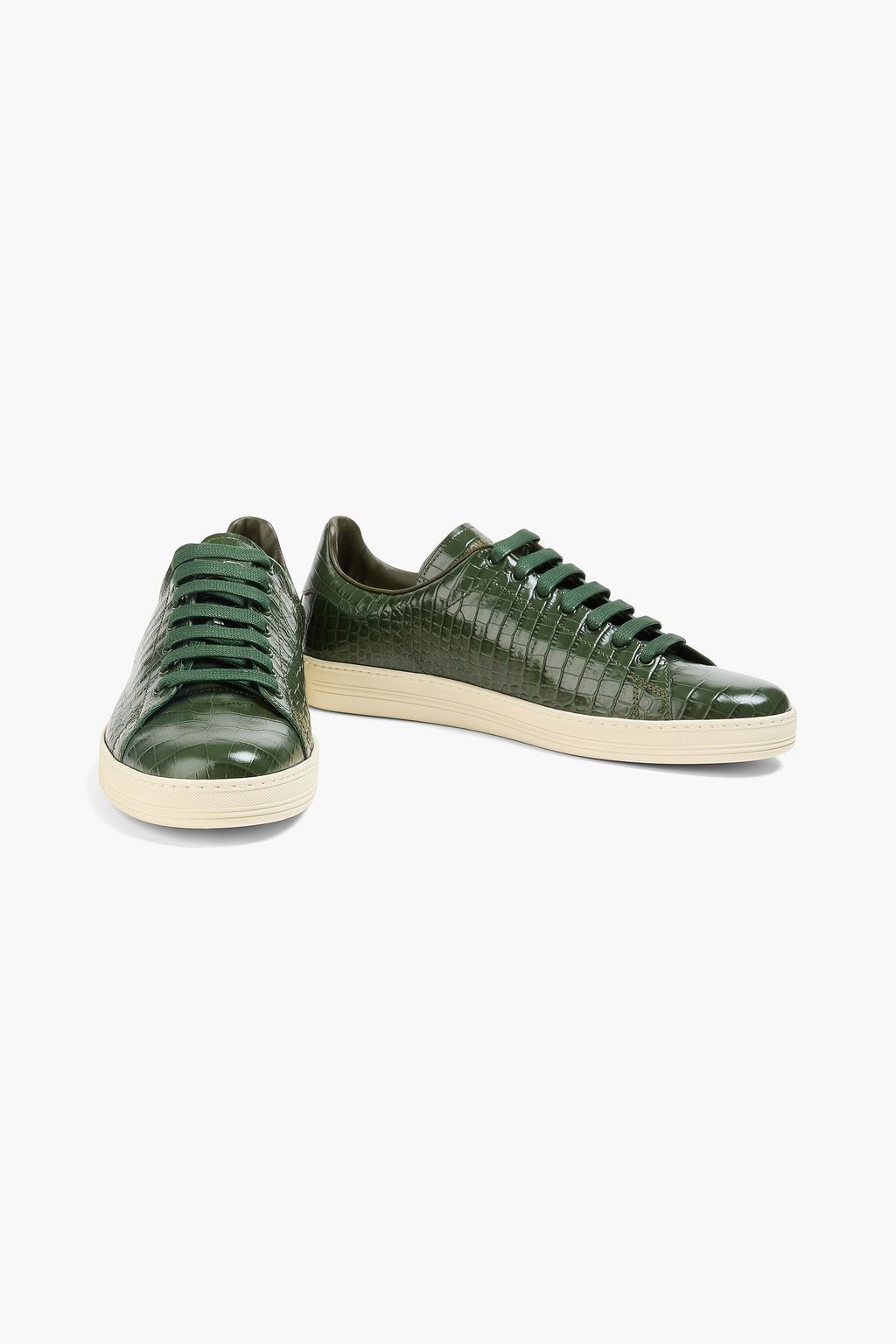 TOM FORD Sneakers aus Leder mit Krokodileffekt