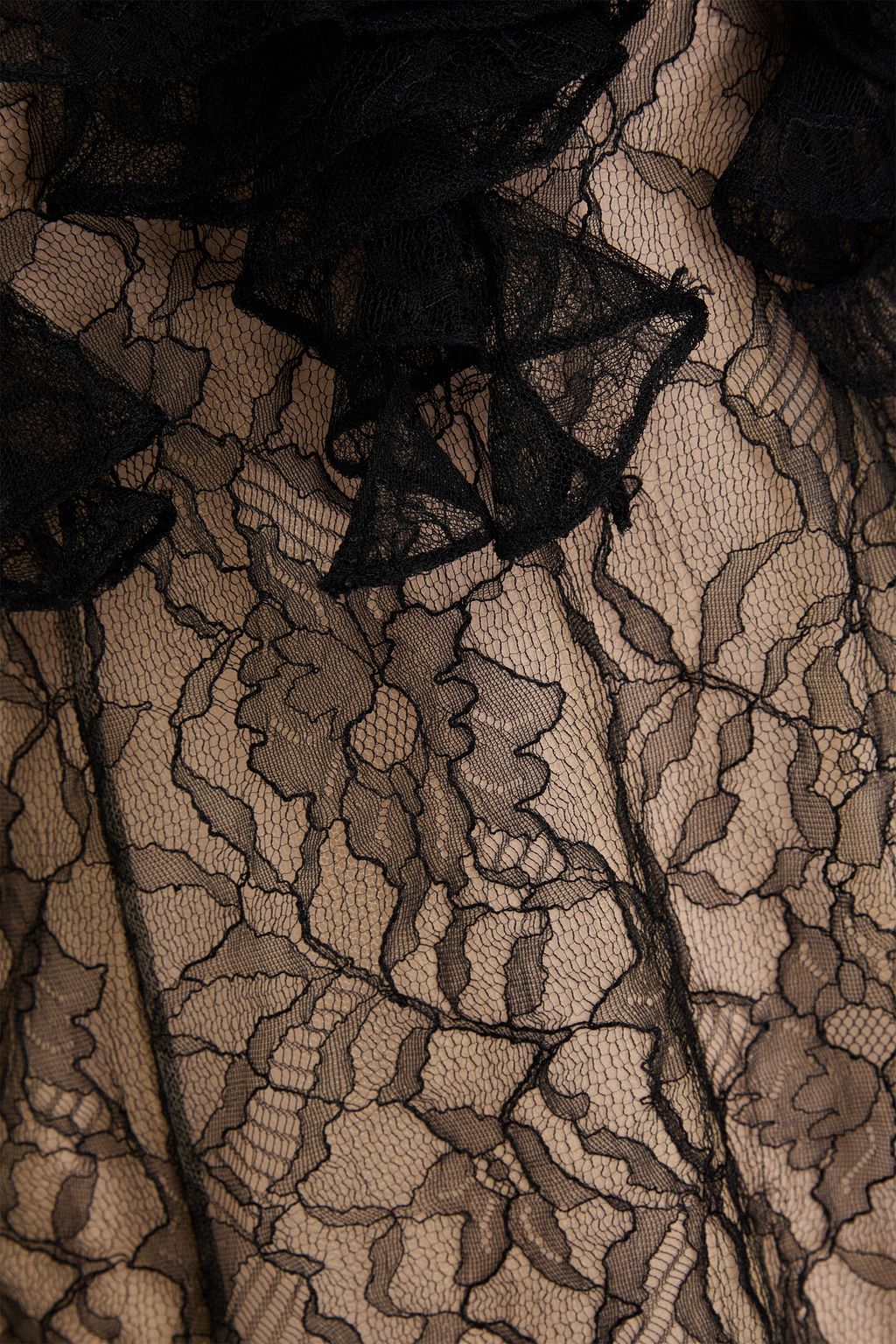 KHAITE コードレース ミニワンピース ラッフル付き