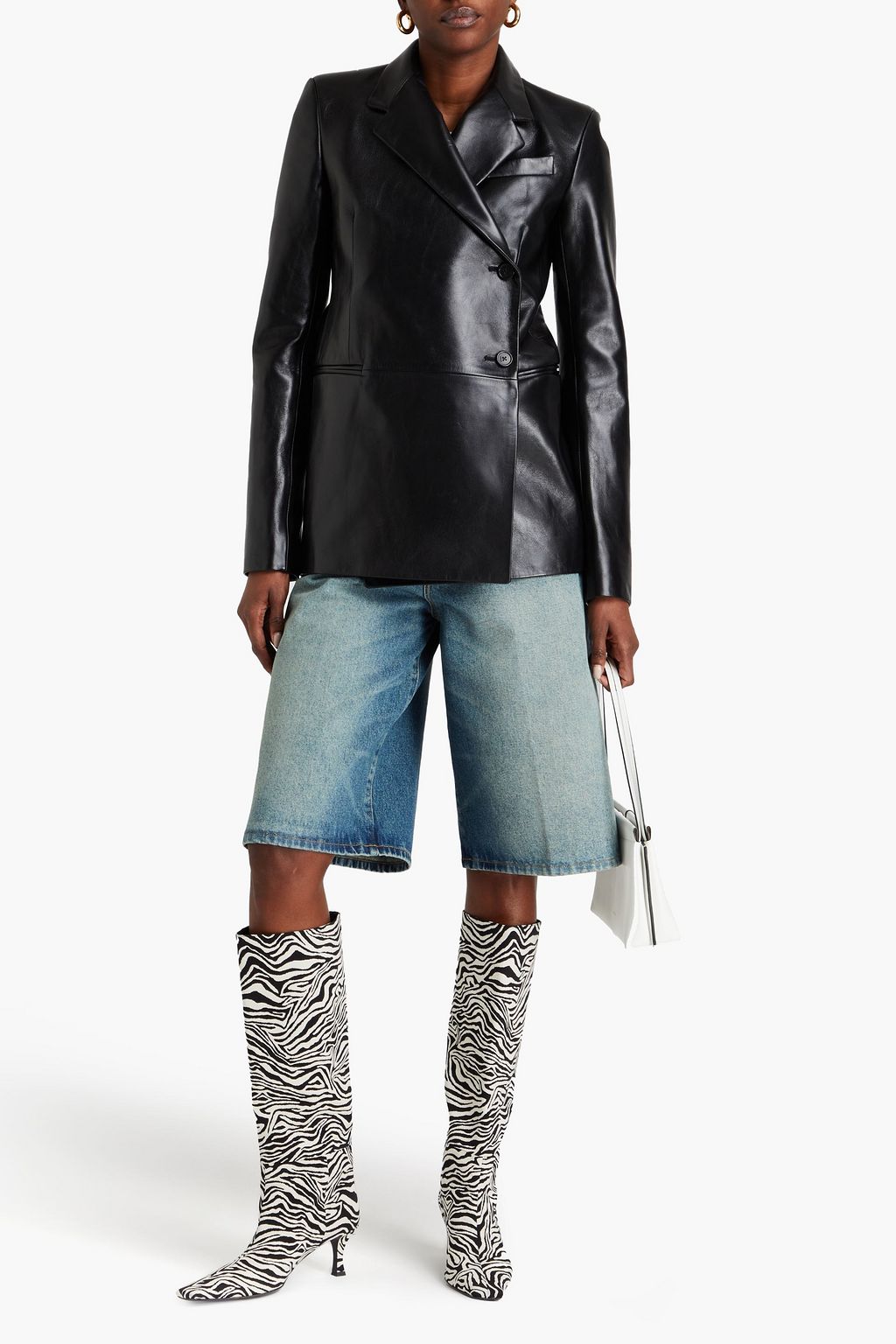 KHAITE Otero doppelreihiger Blazer aus Leder
