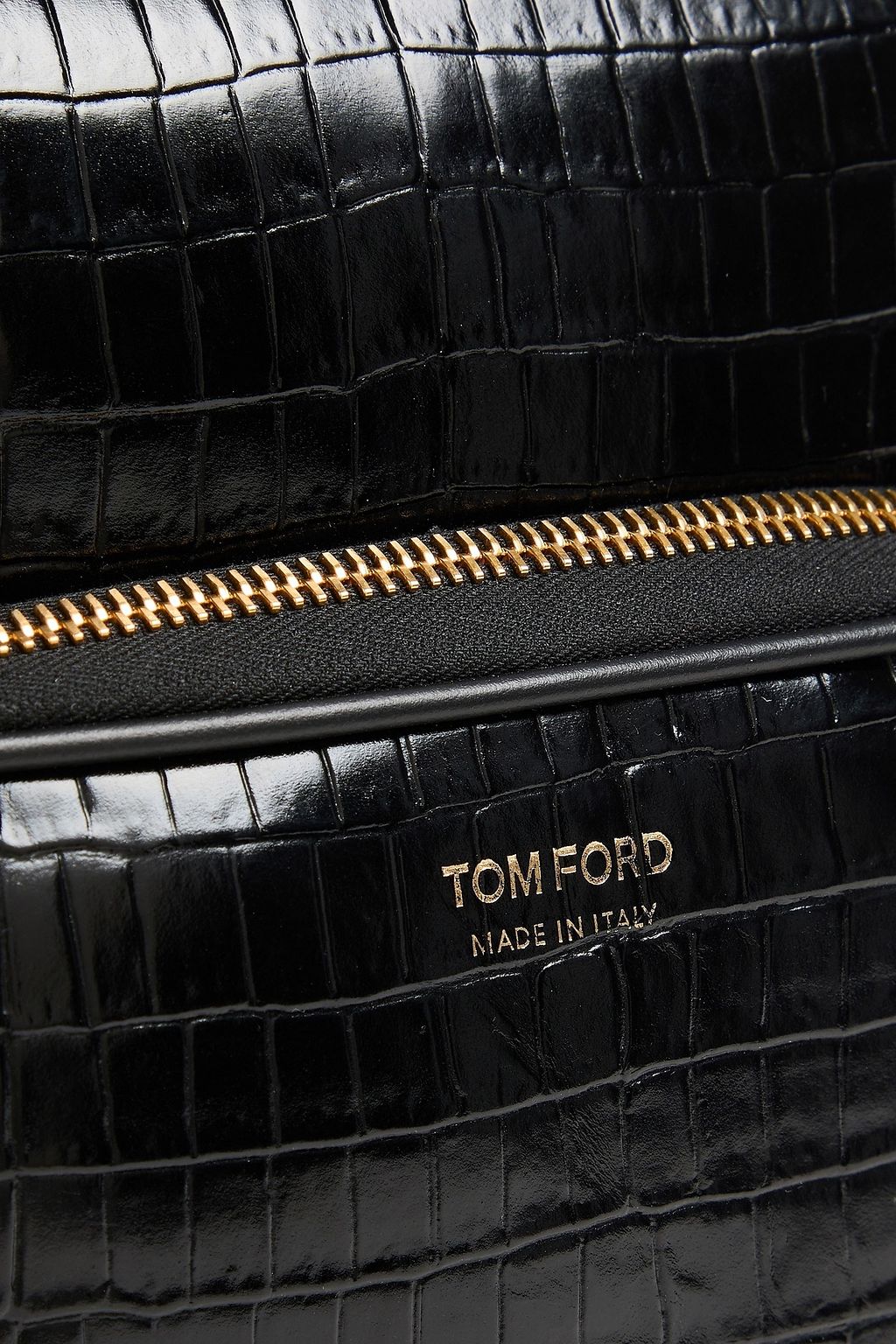 TOM FORD حقيبة ماسنجر من الجلد بنقشة جلد التمساح