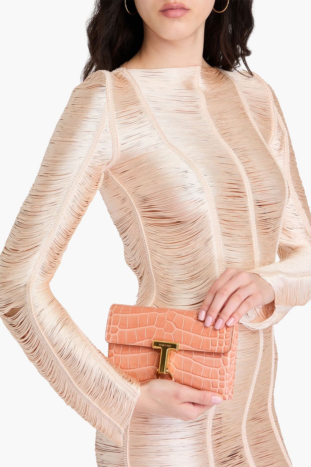 TOM FORD Croc-effect leather cross-body bag
