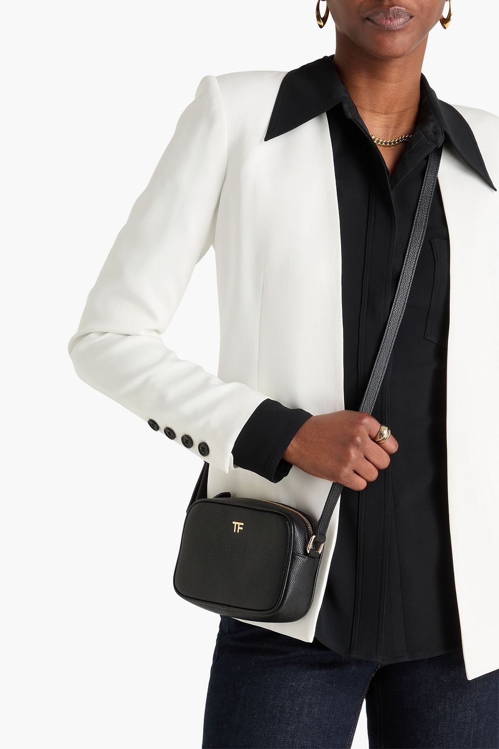 TOM FORD Pebbled-leather cross-body bag