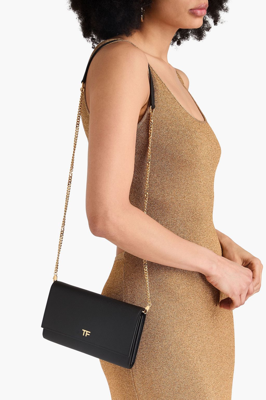 TOM FORD Pebbled-leather cross-body bag