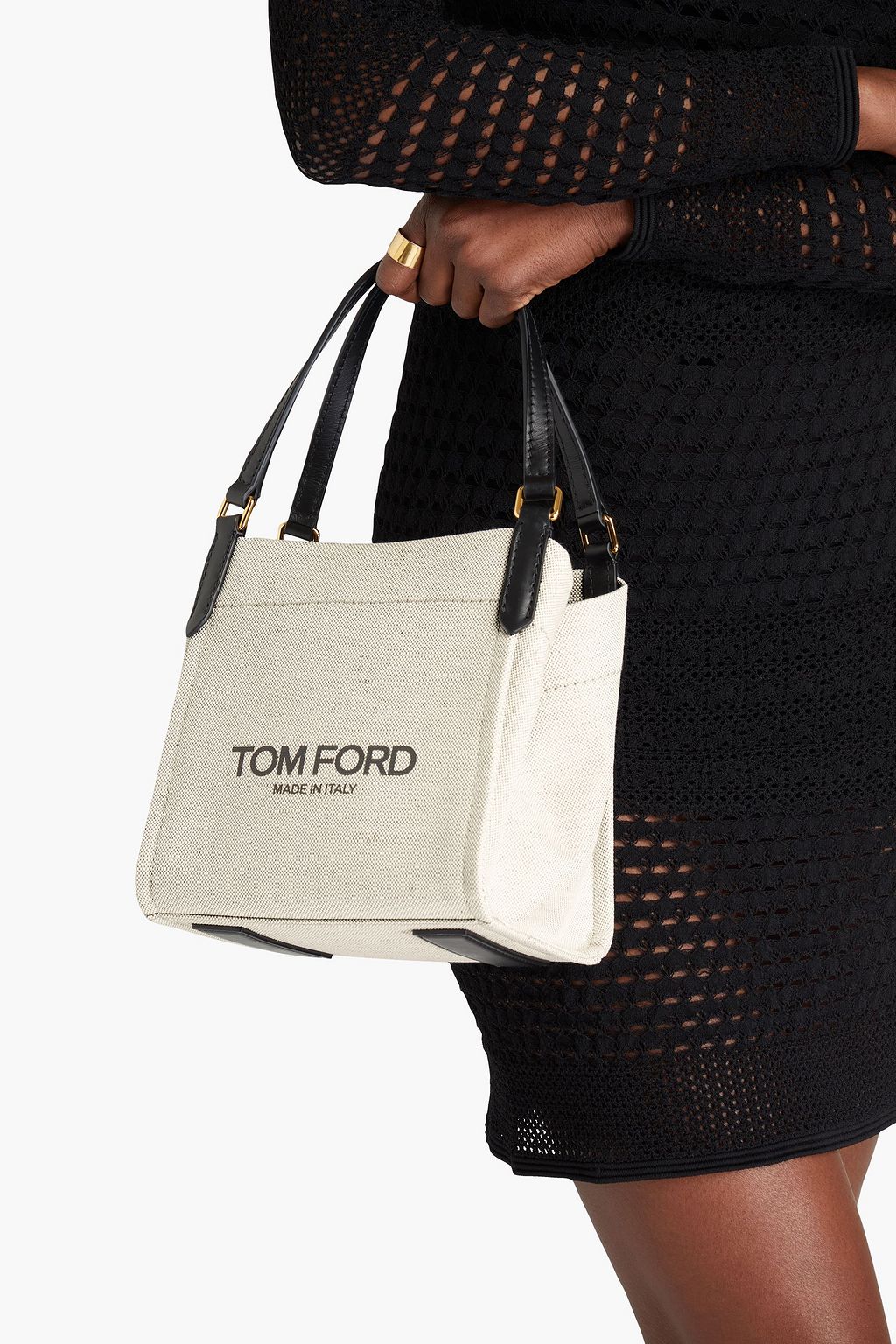 TOM FORD Canvas and leather tote