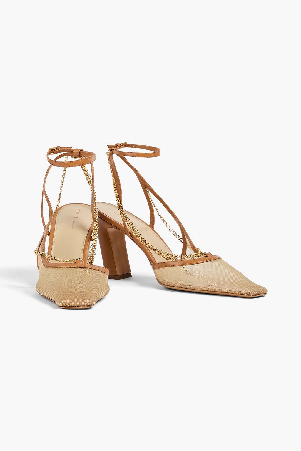 KHAITE Marfa レザー&メッシュ パンプス チェーン付き