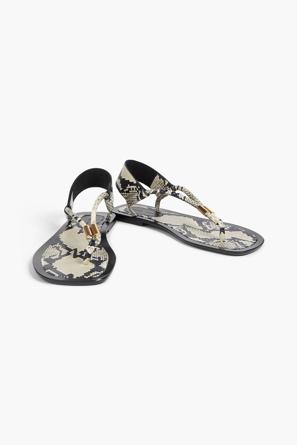 KHAITE Devoe snake-effect leather sandals