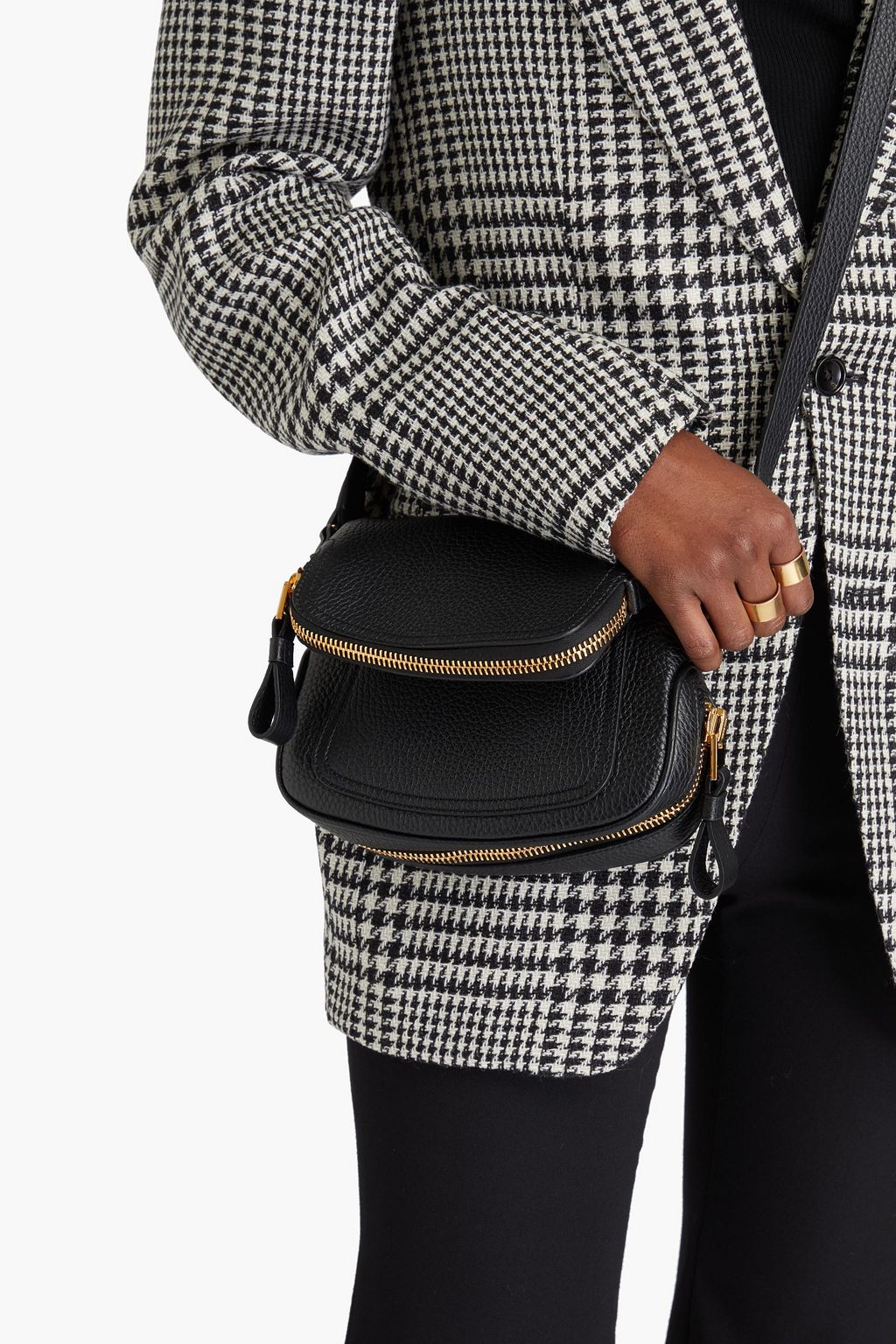 TOM FORD Pebbled-leather cross-body bag