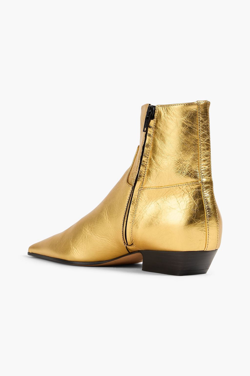 KHAITE Marfa metallic leather ankle boots