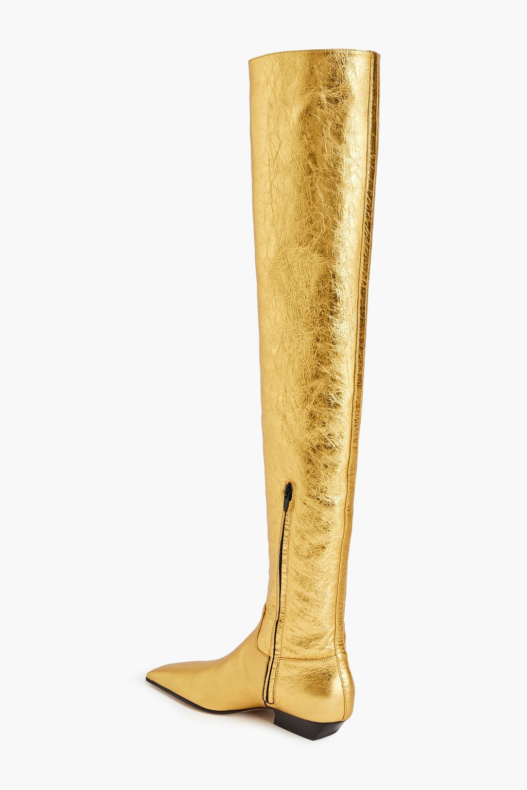 KHAITE Marfa metallic leather thigh boots