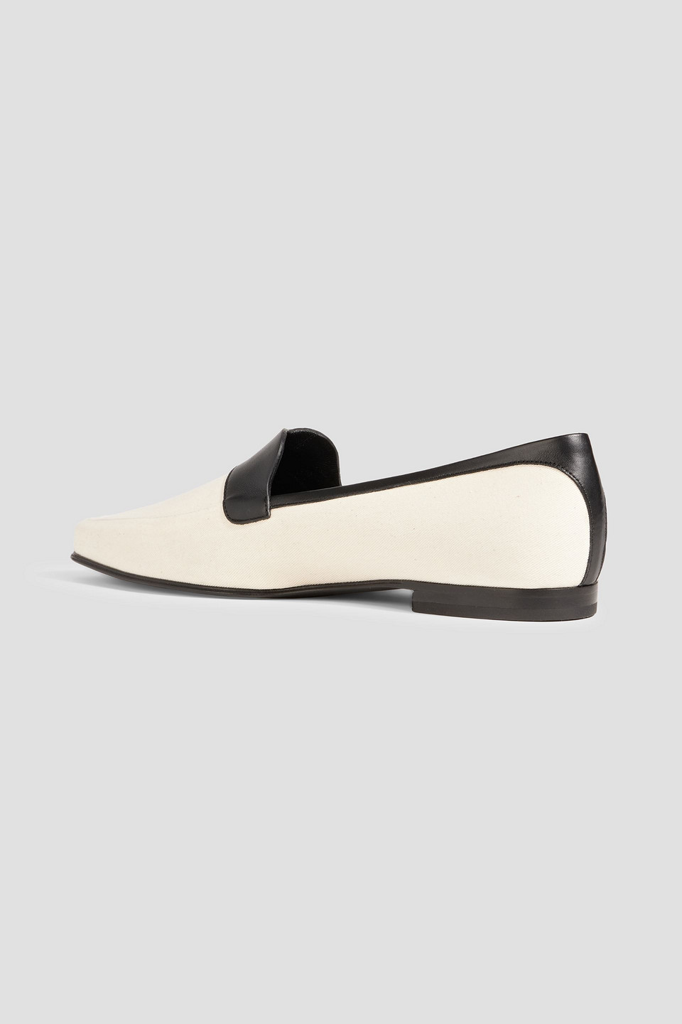 Khaite Pippen Loafers Aus Canvas Mit Lederbesatz In Elfenbein