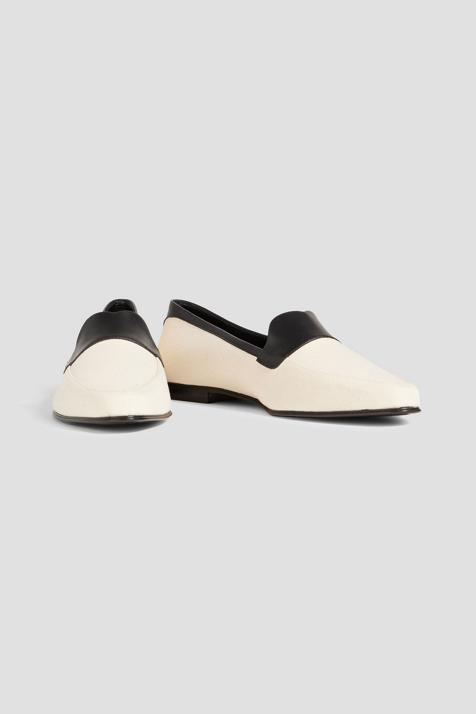 Khaite Pippen Loafers Aus Canvas Mit Lederbesatz In Elfenbein