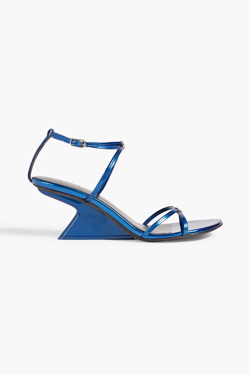 Khaite Seneca Wedges Aus Metallic-leder In Königsblau
