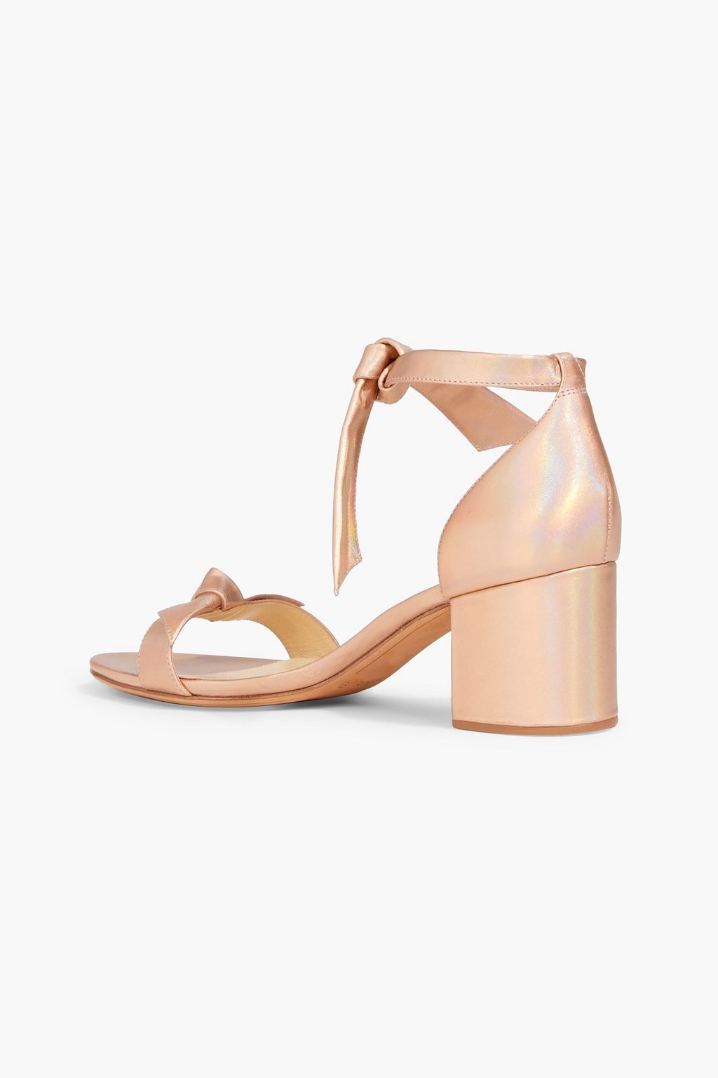 ALEXANDRE BIRMAN 클라리타 보우 디테일 이리데슨트 가죽 샌들