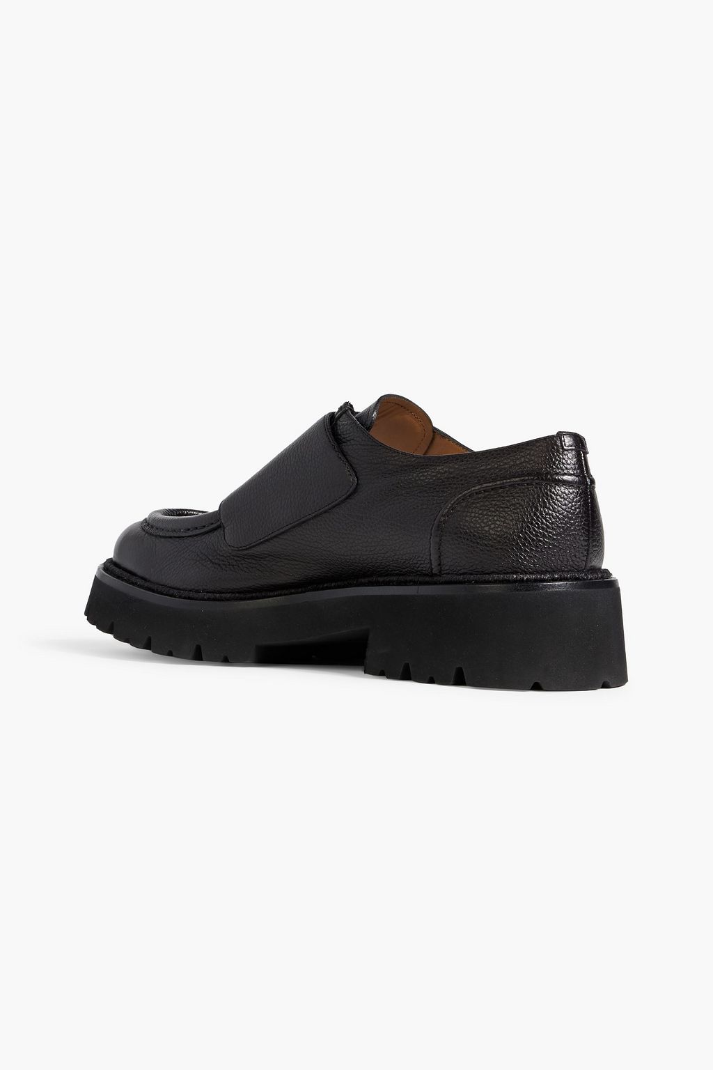 FERRAGAMO Gionny pebbled-leather monk-strap shoes