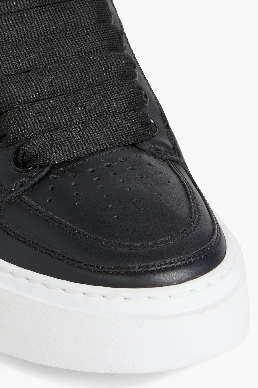 FERRAGAMO Marvelous smooth and pebbled-leather high-top sneakers