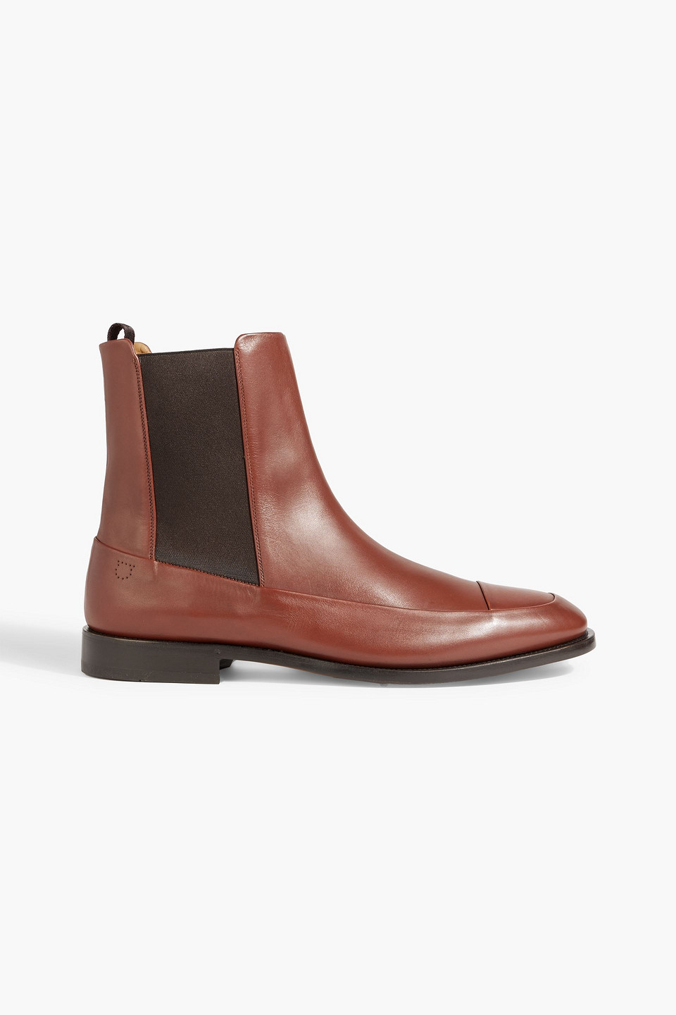 Ferragamo Genesio Leather Chelsea Boots In Brown