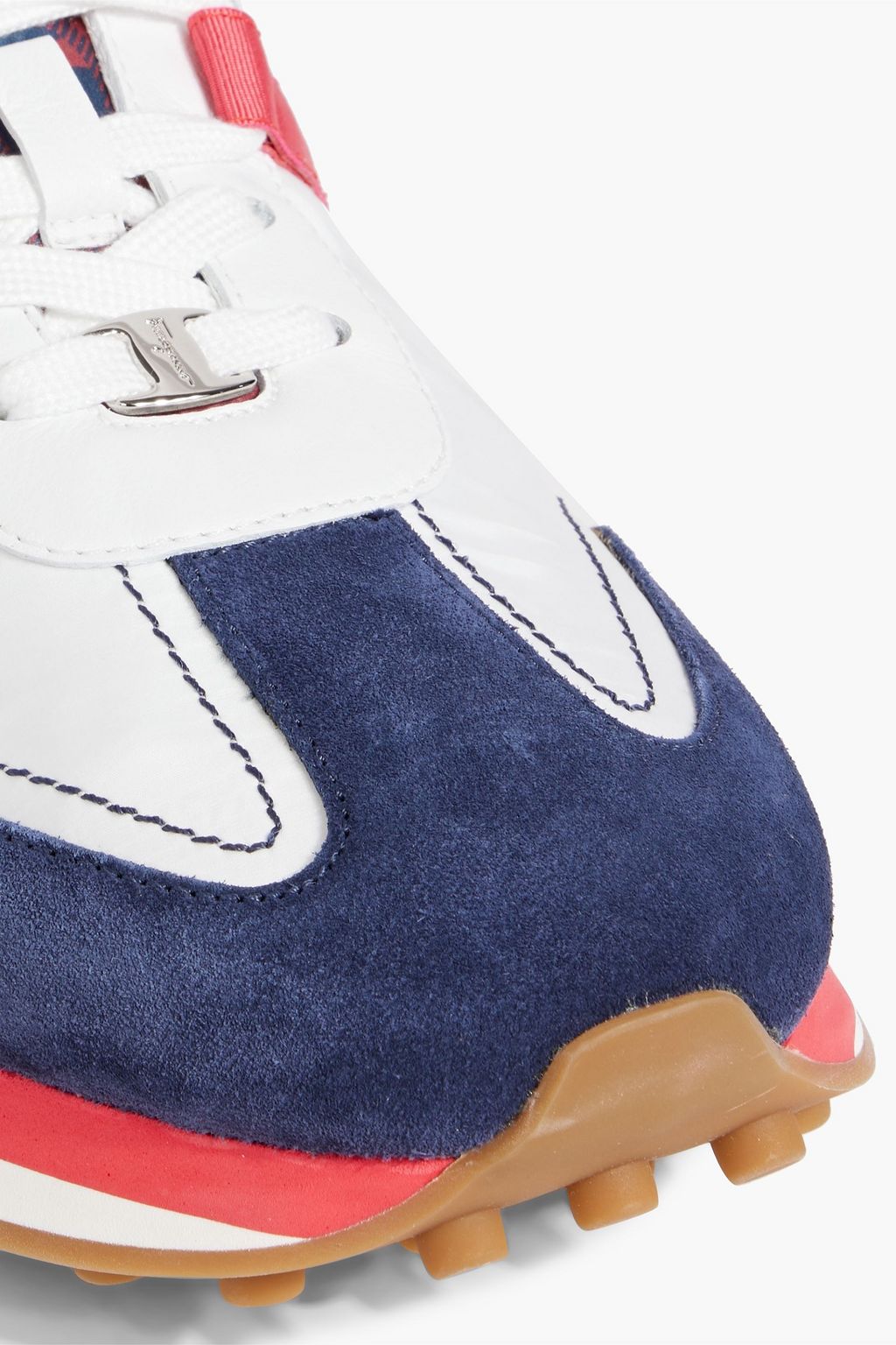 FERRAGAMO Iulio shell, suede and leather sneakers