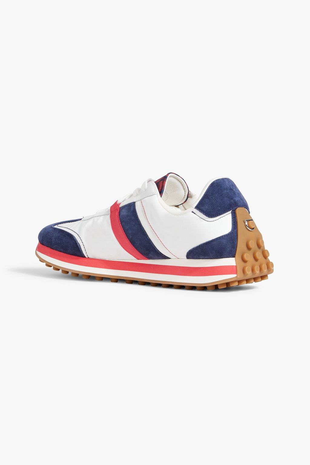 FERRAGAMO Iulio shell, suede and leather sneakers