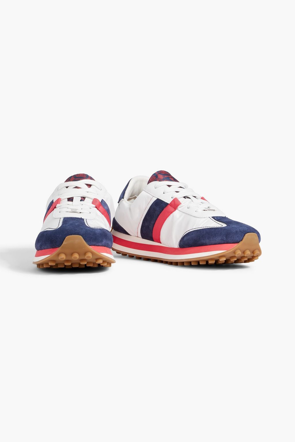 FERRAGAMO Iulio shell, suede and leather sneakers