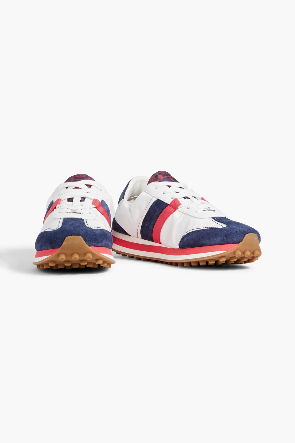 Ferragamo Iulio Suede Sneaker In Navy