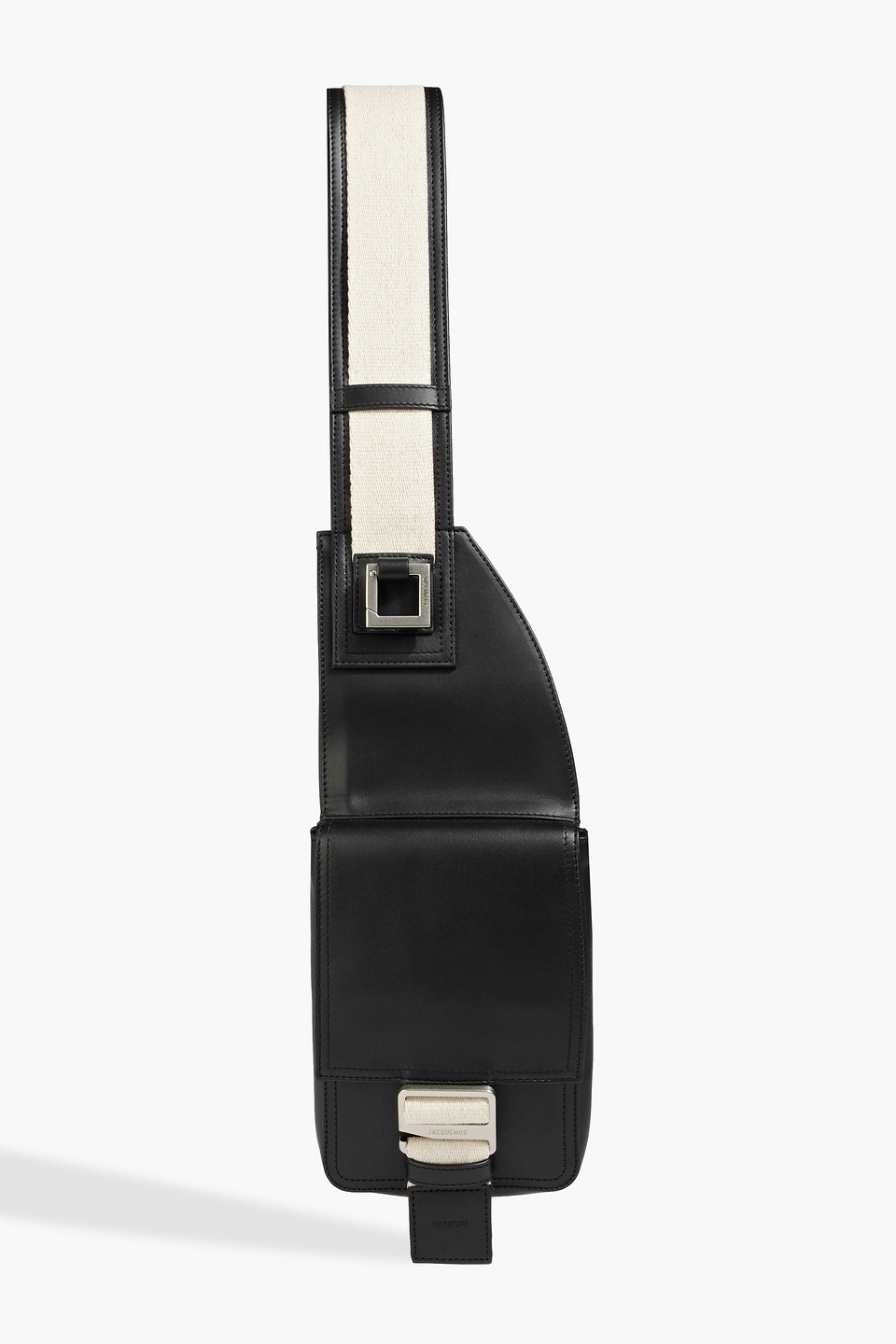 Jacquemus La Banane Cuerda Leather Messenger Bag In Black