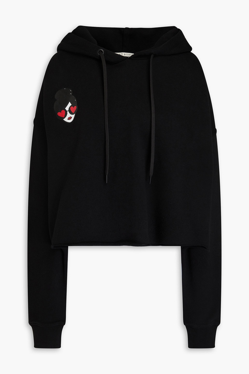Oversized printed French cotton-terry hoodie