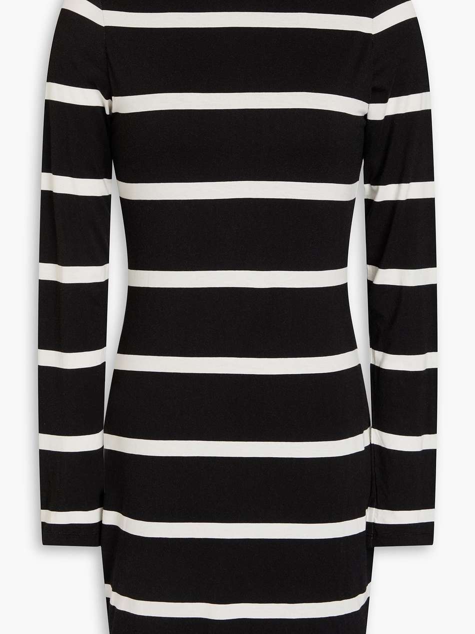 striped jersey mini dress