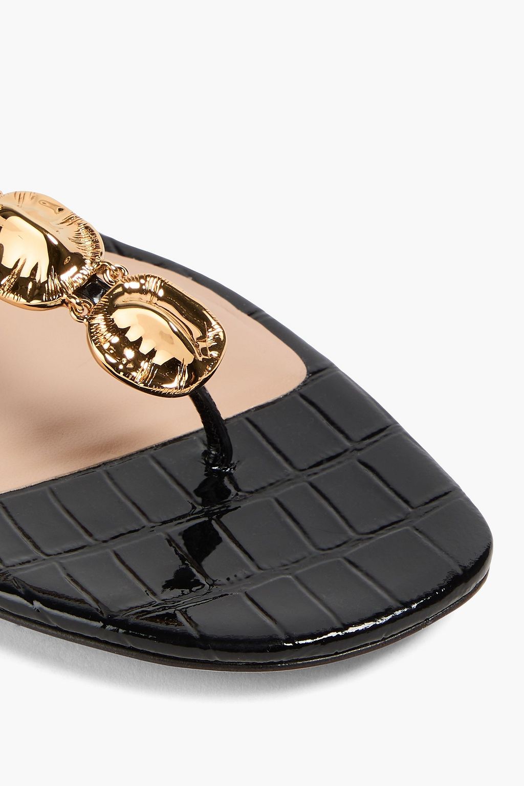 TOM FORD クロコ風レザー サンダル