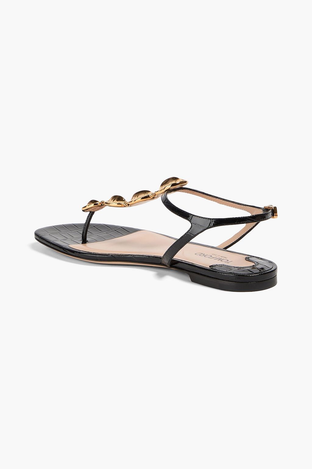 TOM FORD クロコ風レザー サンダル
