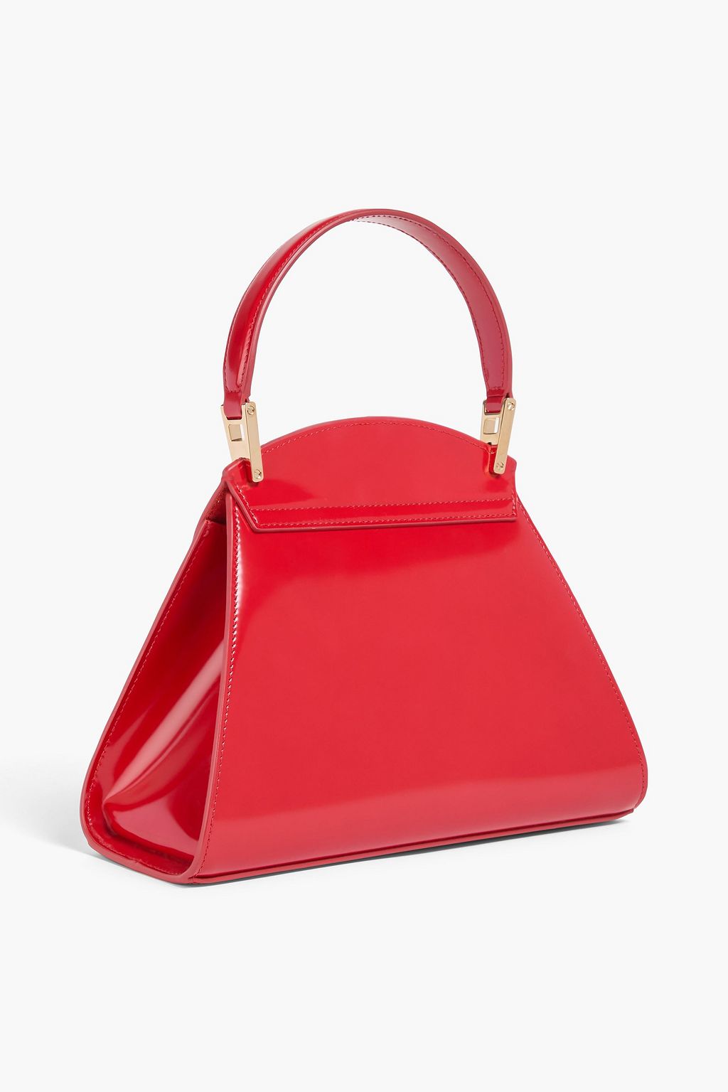 FERRAGAMO Prisma glossed-leather tote