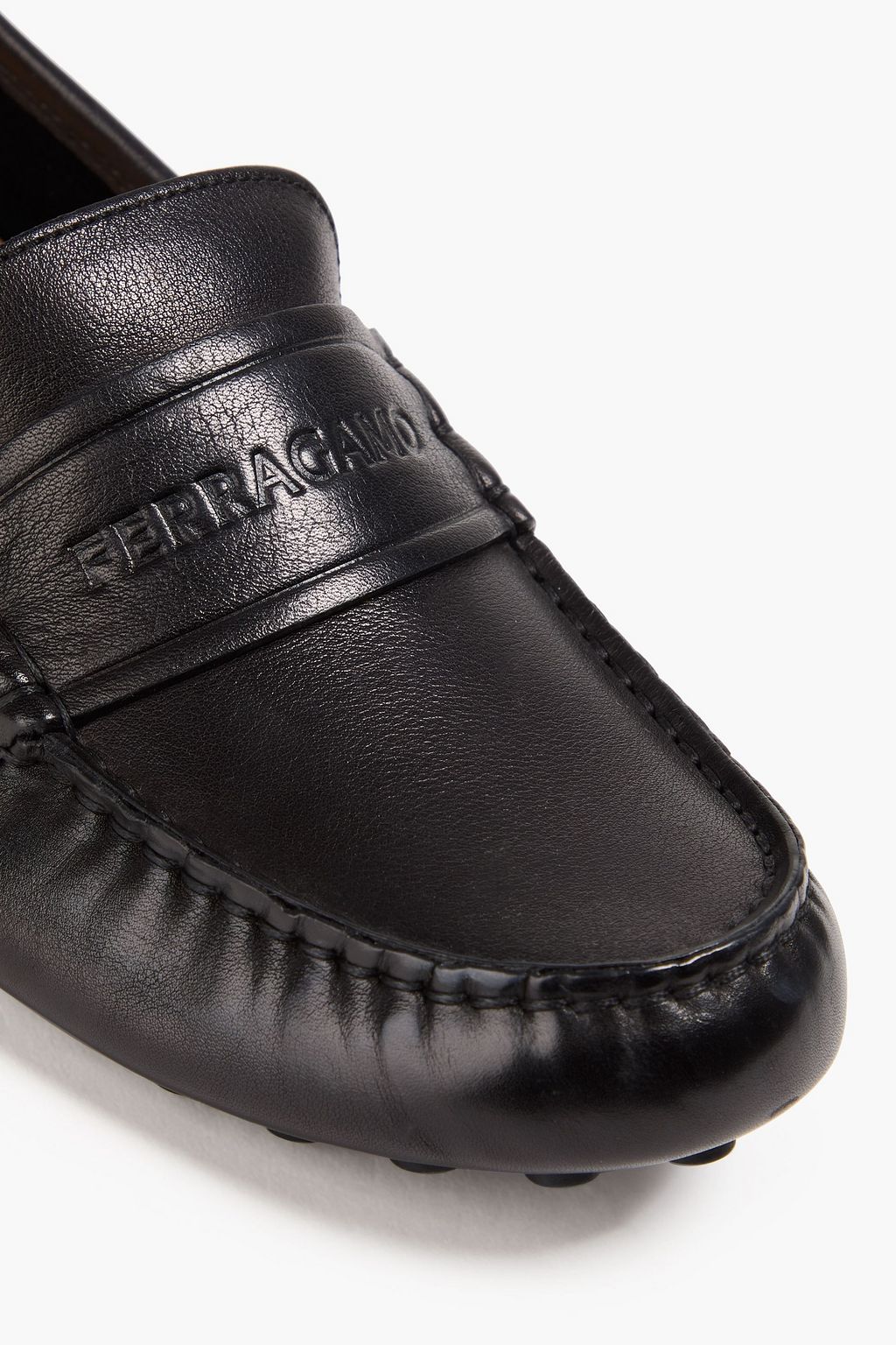 FERRAGAMO Embossed leather driving shoes