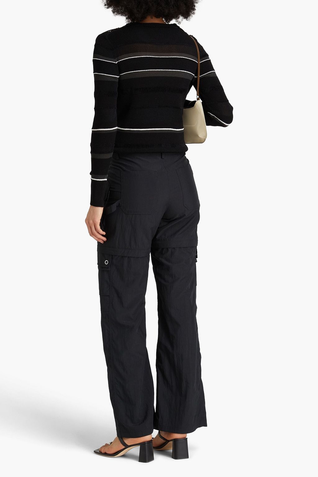 PROENZA SCHOULER كنزة رياضية Judy من نسيج محبوك المضلع والمخطط