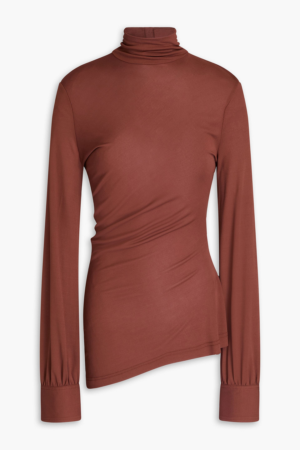 PROENZA SCHOULER SONIA ASYMMETRIC JERSEY TURTLENECK TOP