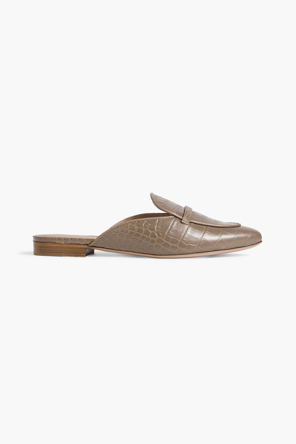 Berto croc-effect leather slippers