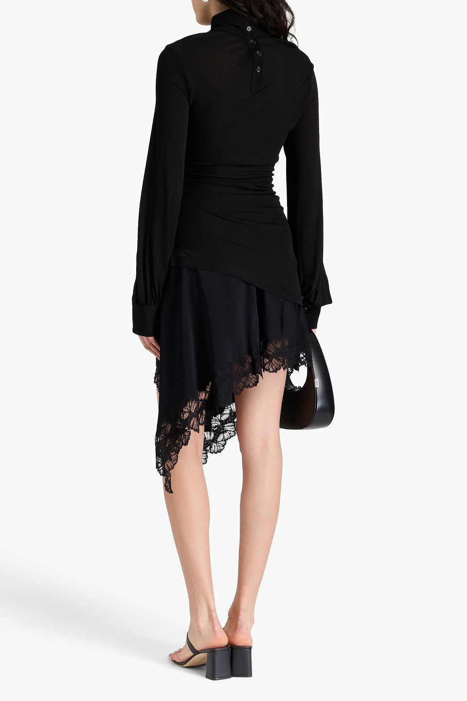 PROENZA SCHOULER SONIA ASYMMETRIC JERSEY TURTLENECK TOP