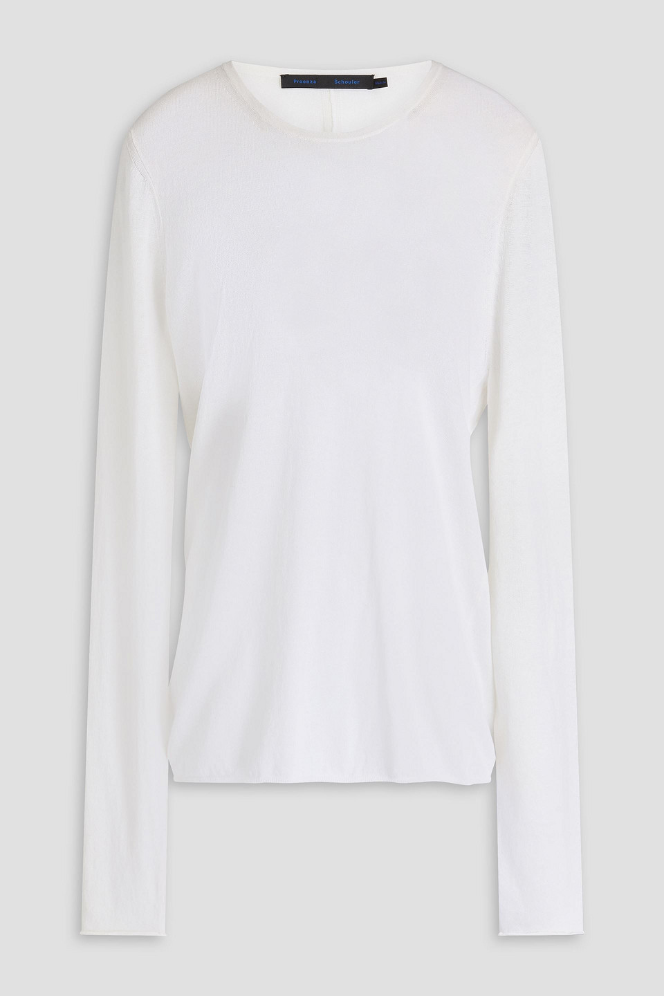 Proenza Schouler Pullover Aus Einer Baumwoll-seidenmischung Mit Cut-outs In Weiss