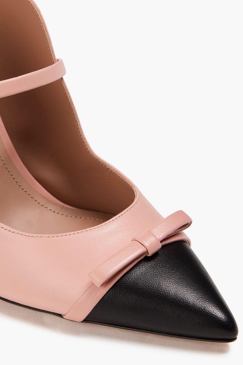 MALONE SOULIERS Blanca 85 bow-detailed leather mules