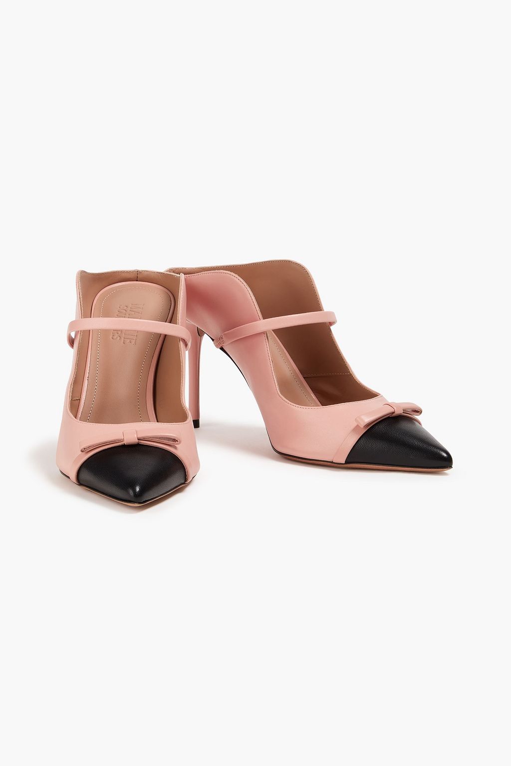 MALONE SOULIERS Blanca 85 bow-detailed leather mules