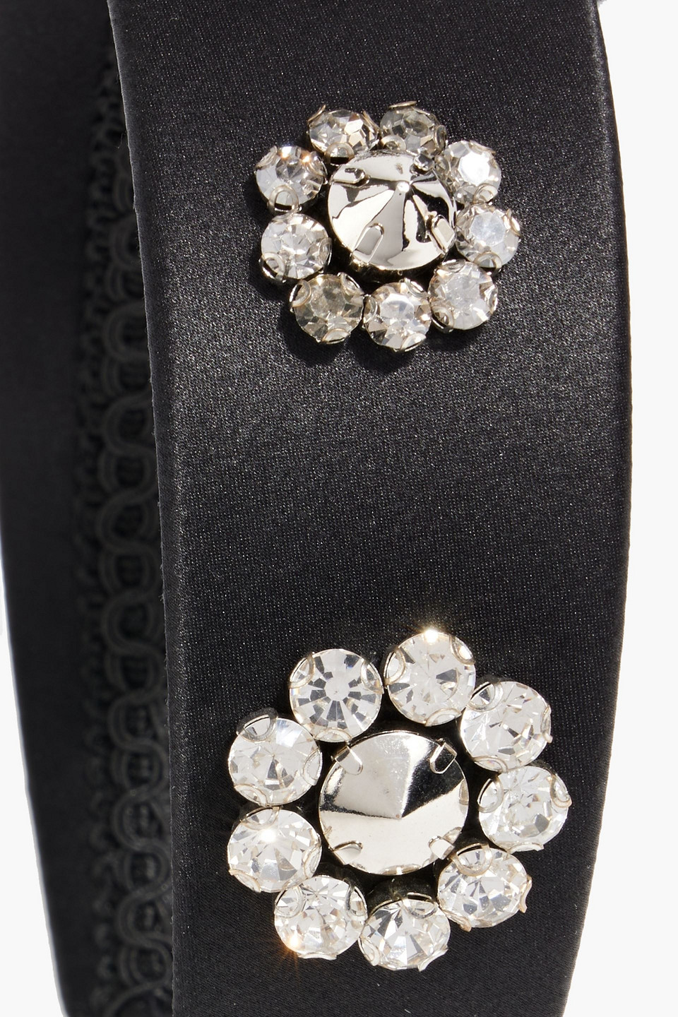 ERDEM CRYSTAL-EMBELLISHED SILK-SATIN HEADBAND
