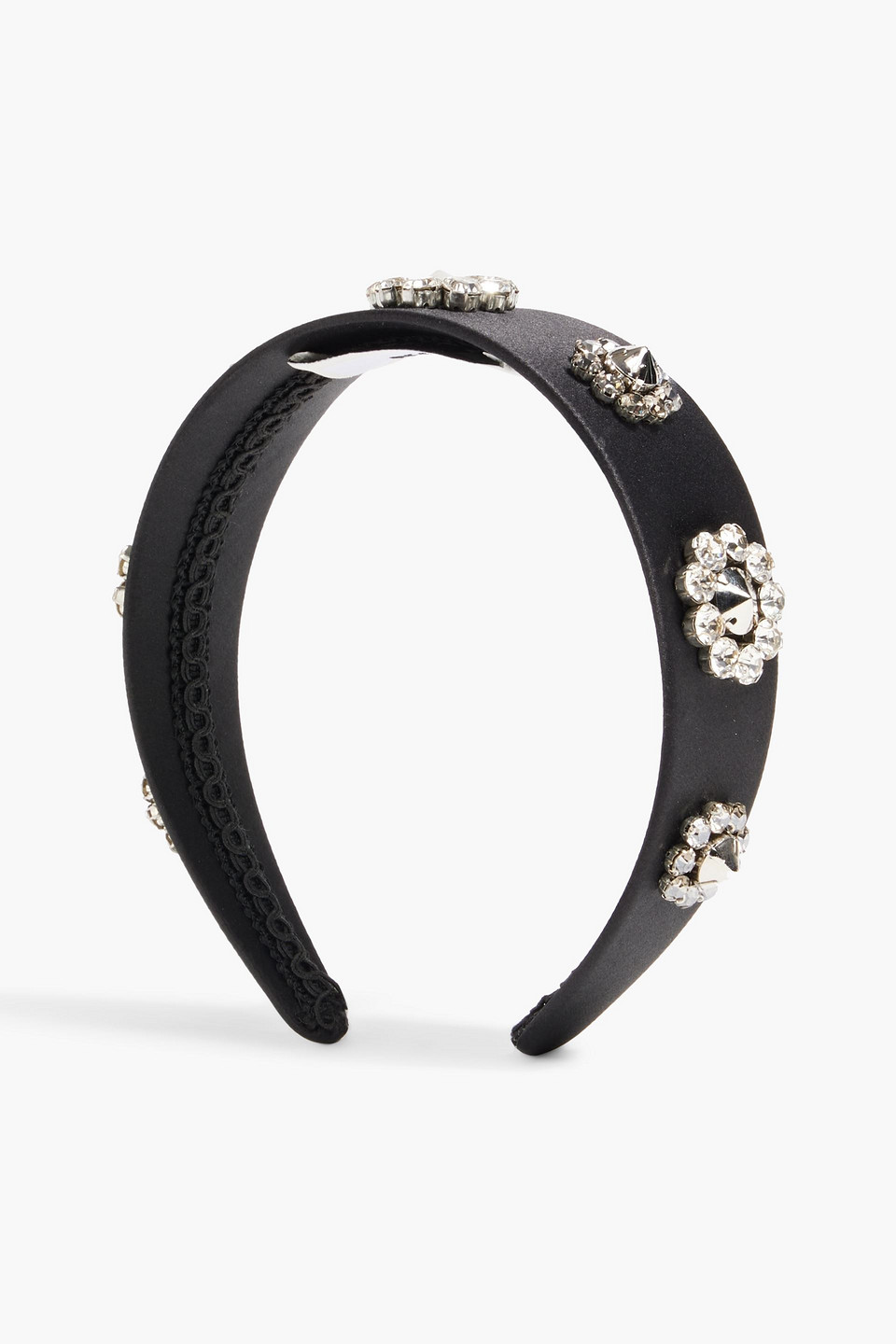 ERDEM CRYSTAL-EMBELLISHED SILK-SATIN HEADBAND