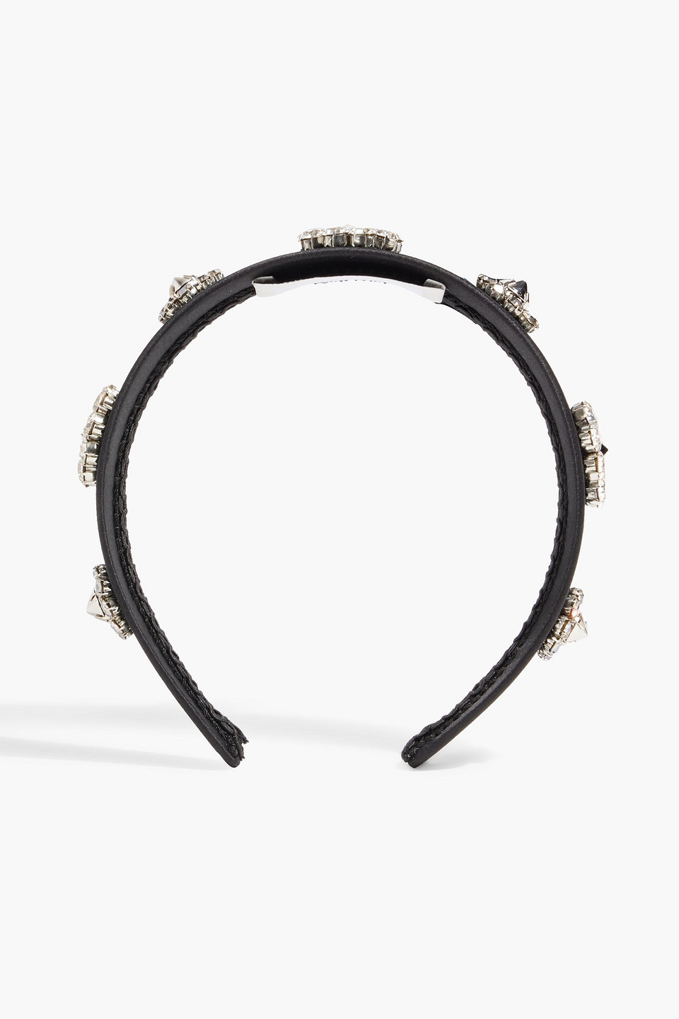 Erdem Crystal-embellished Silk-satin Headband In Black