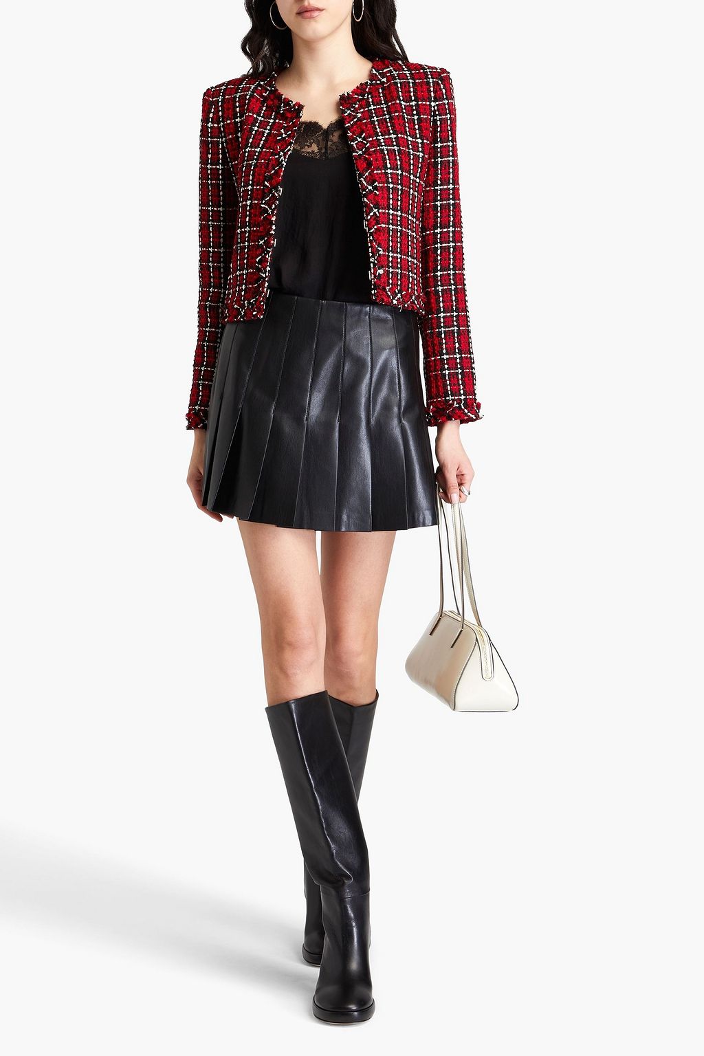 ALICE + OLIVIA جاكيت قصير من التويد