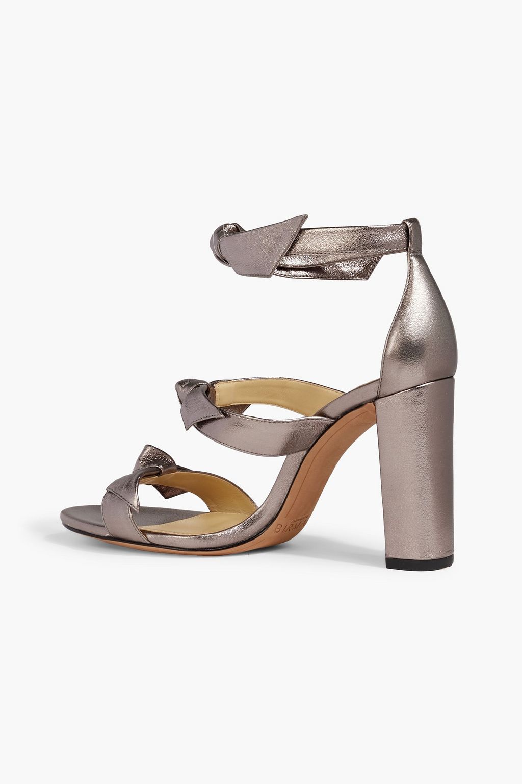 ALEXANDRE BIRMAN Lolita bow-detailed metallic leather sandals