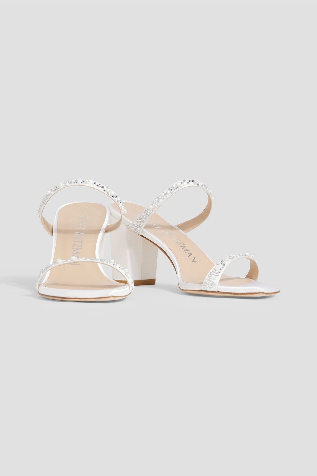 STUART WEITZMAN Royale Pearl 75 サテン ミュール