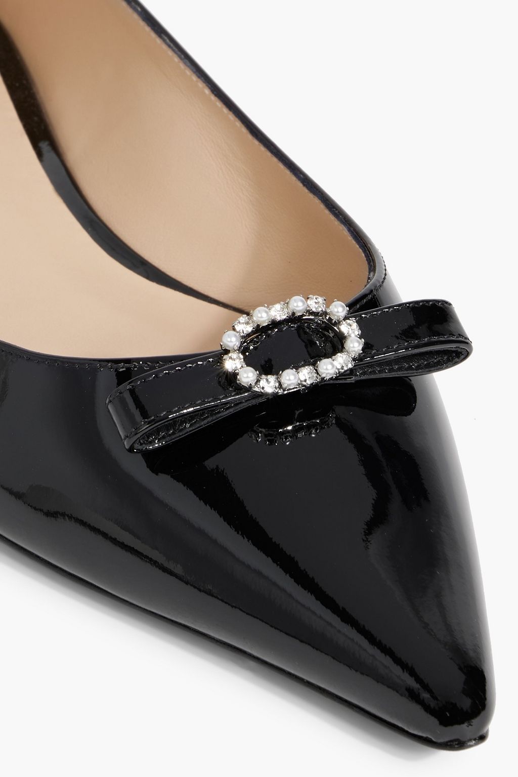 STUART WEITZMAN Diana パテントレザー ポインテッドトゥ フラットシューズ
