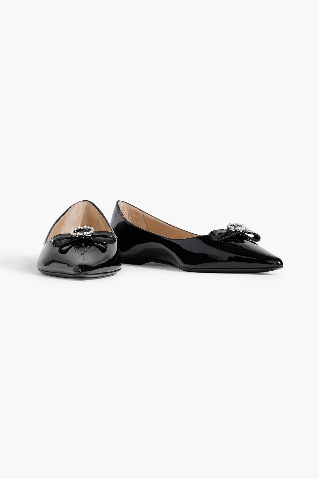 STUART WEITZMAN Diana パテントレザー ポインテッドトゥ フラットシューズ