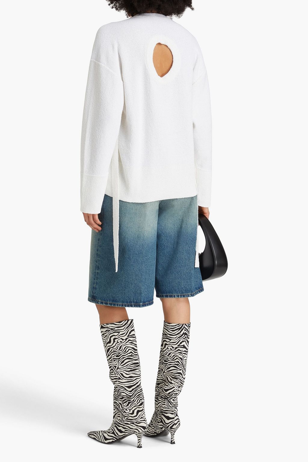 PROENZA SCHOULER كنزة رياضية من نسيج محبوك مزينة بفتحات