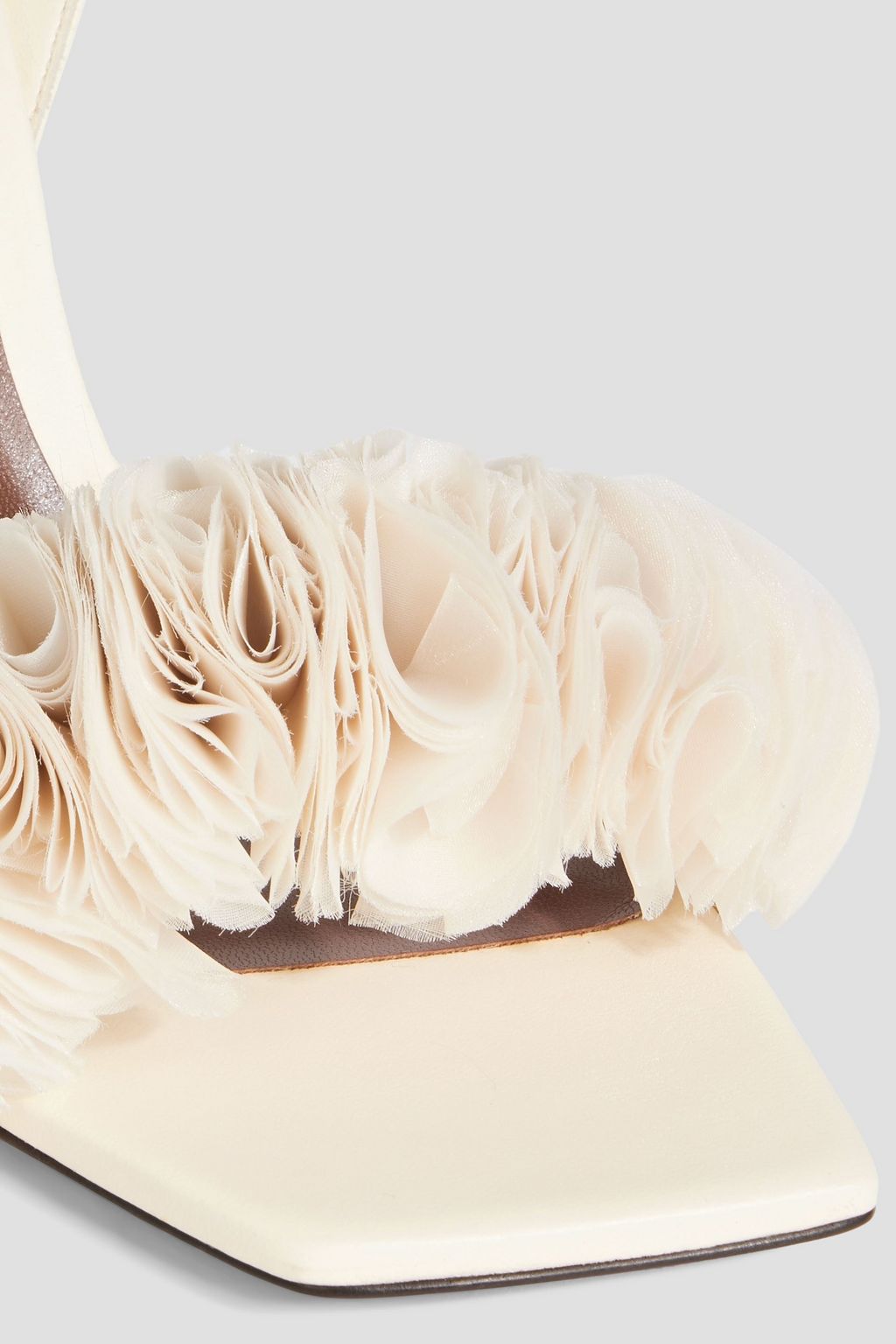 ZIMMERMANN Ruffled organza and leather sandals