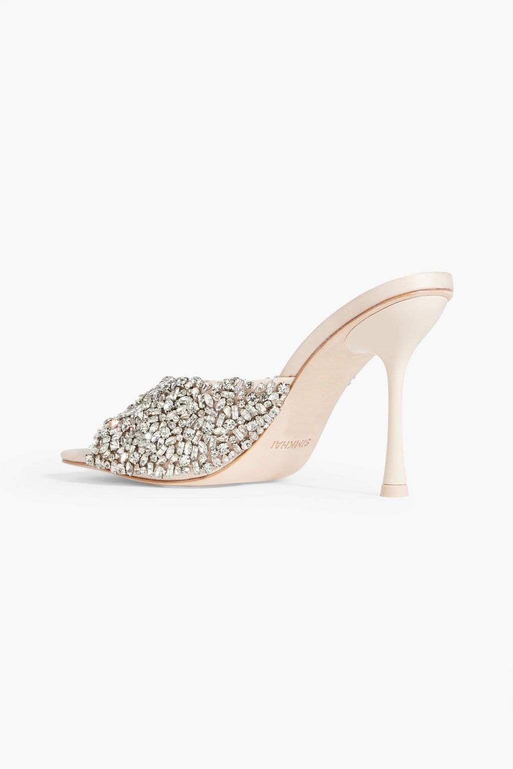 SIMKHAI Max crystal-embellished satin mules